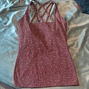 BuffBunny Maroon and White workout tanktop